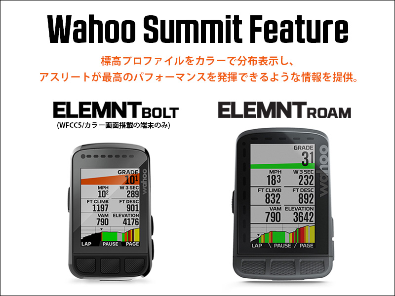 Wahoo ELEMNT ROAM /ELEMNT BOLTに新しい機能「Summit Feature（サミット機能）」が追加されました！